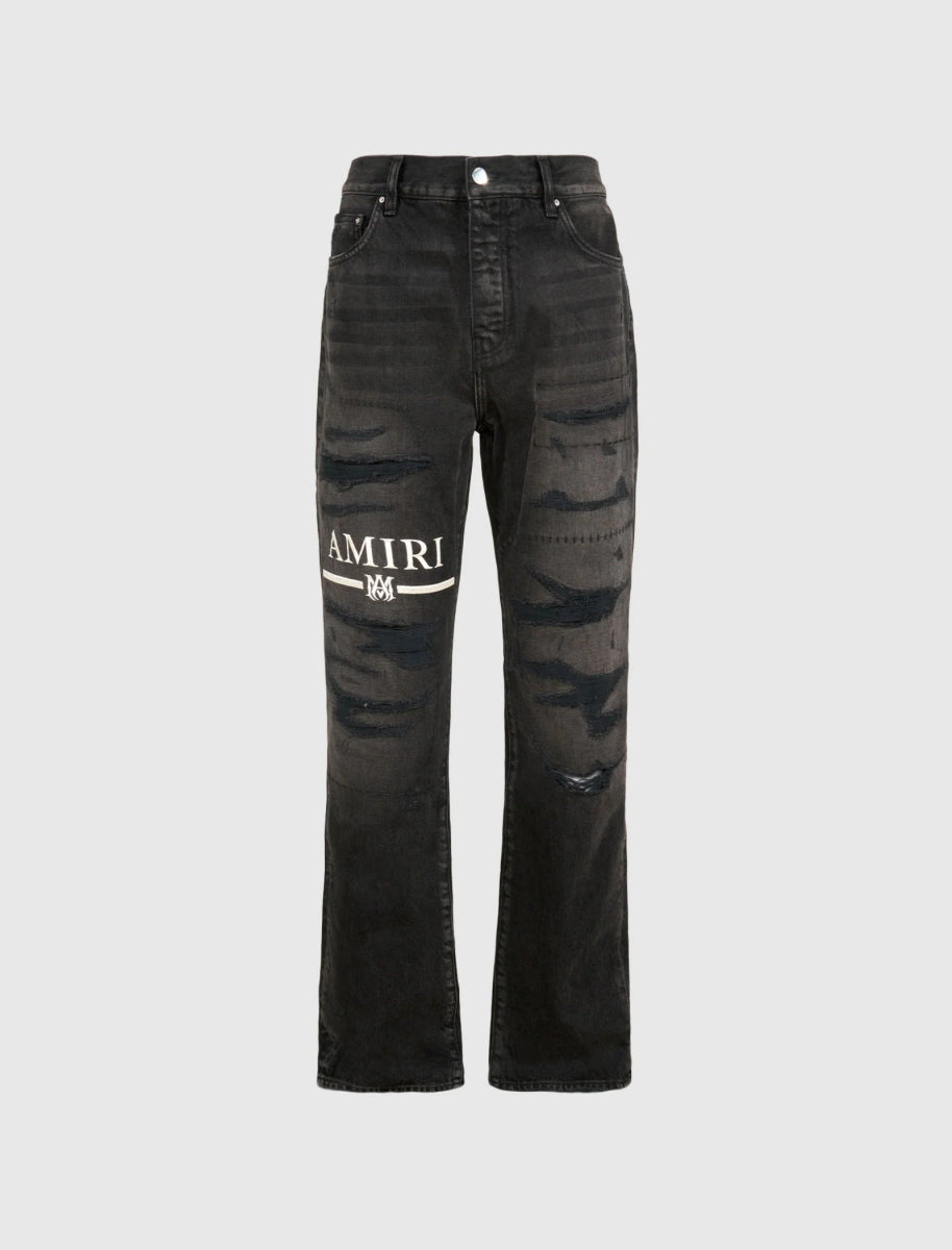 Amiri MA Bar Logo Jean Aged Black - La Familia Street Culture - Amiri - Amiri MA Bar Logo Jean Aged Black -