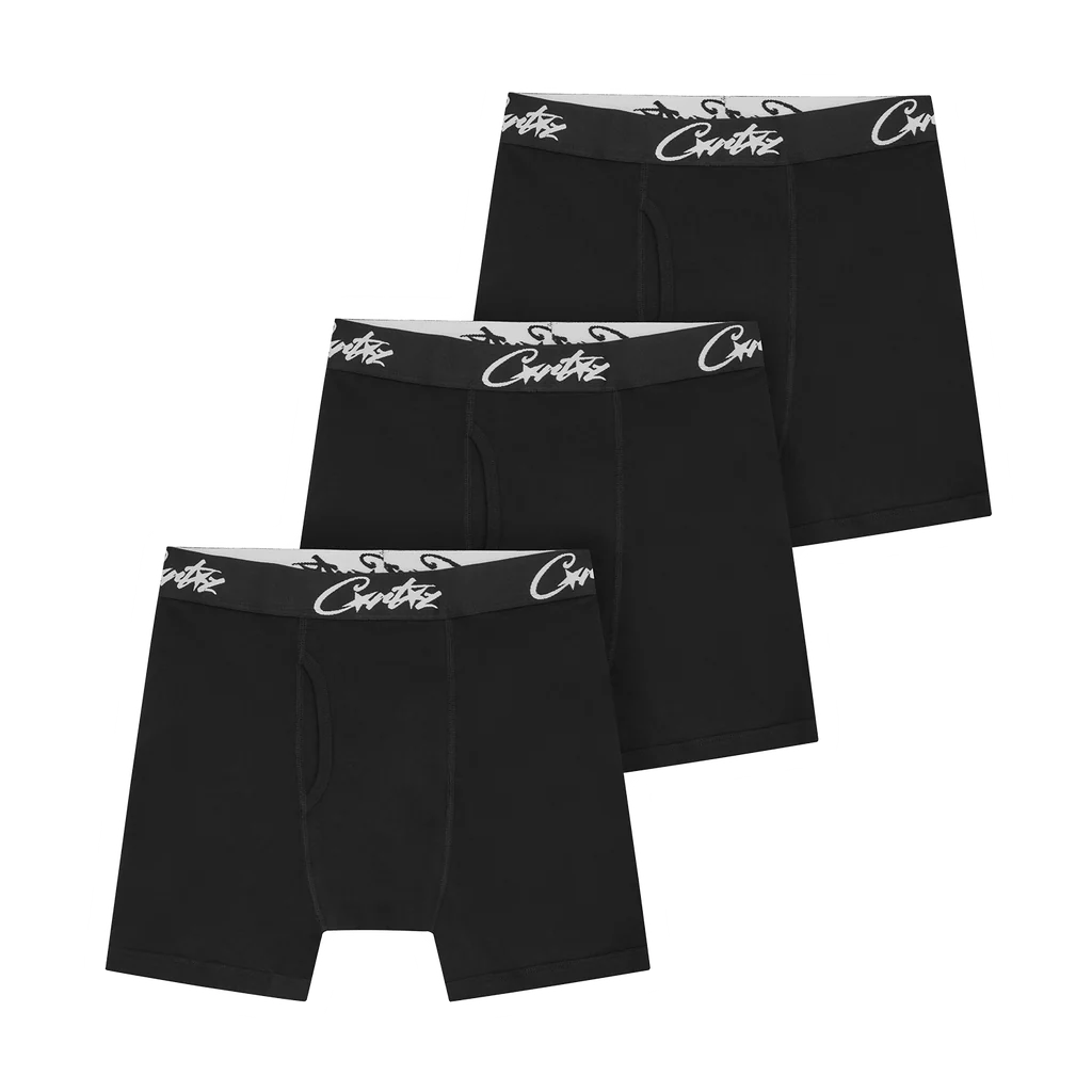 Corteiz BLACK ALLSTARZ BOXERS 2個 ボクサーパンツ Corteiz Black Allstarz Boxers - La Familia Street Culture