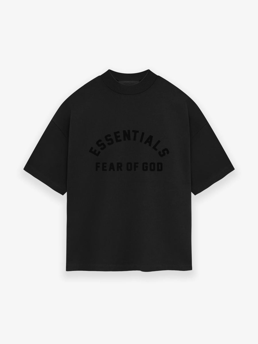 Fear of God Essentials Heavy Jersey Crewneck Tee Jet Black - La Familia Street Culture - FEAR OF GOD - Apparel - Fear Of God - Fear of God essentials