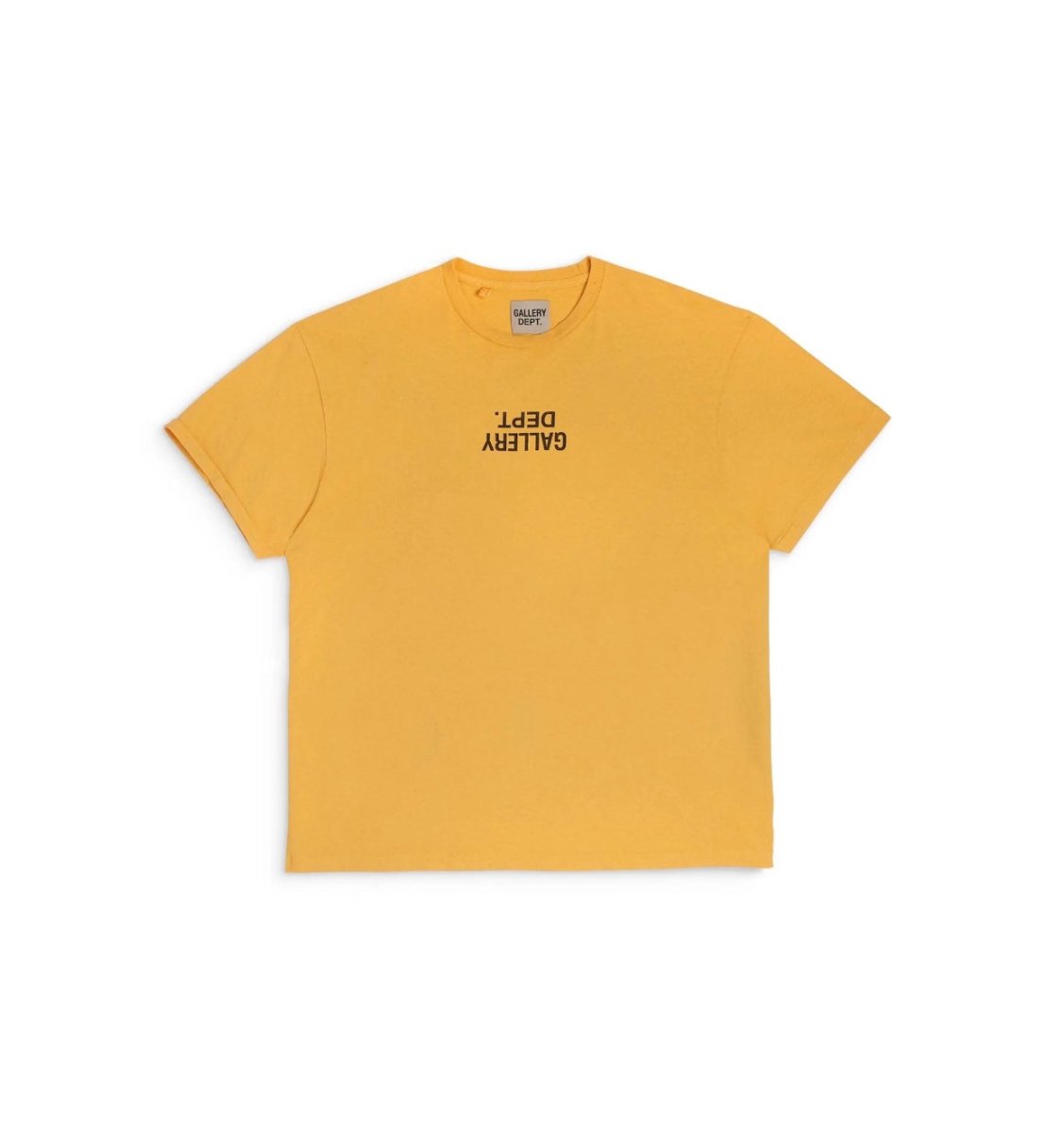 Gallery Dept. Upside Down Logo Tee Gold - La Familia Street Culture - Gallery Dept. - Gallery Dept. Upside Down Logo Tee Gold - La Familia Street Culture - Gallery Dept. Upside Down Logo Tee Gold - La Familia - La Familia Sneakers