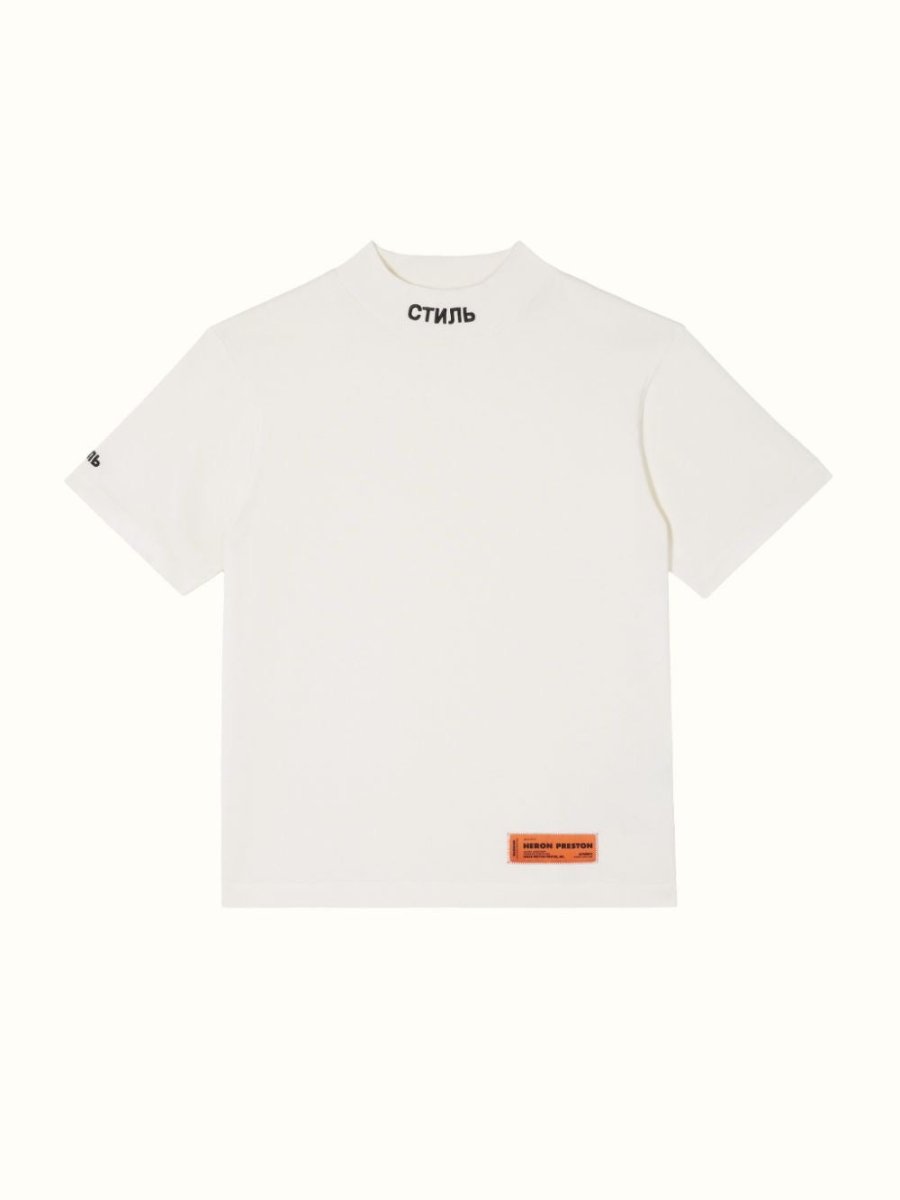 Heron Preston CTNMB SS Turtleneck Tee White Black - La Familia Street Culture - Heron Preston - Heron Preston CTNMB SS Turtleneck Tee White Black - La Familia Street Culture - Heron Preston CTNMB SS Turtleneck Tee White Black - La Familia - La Familia Sneakers