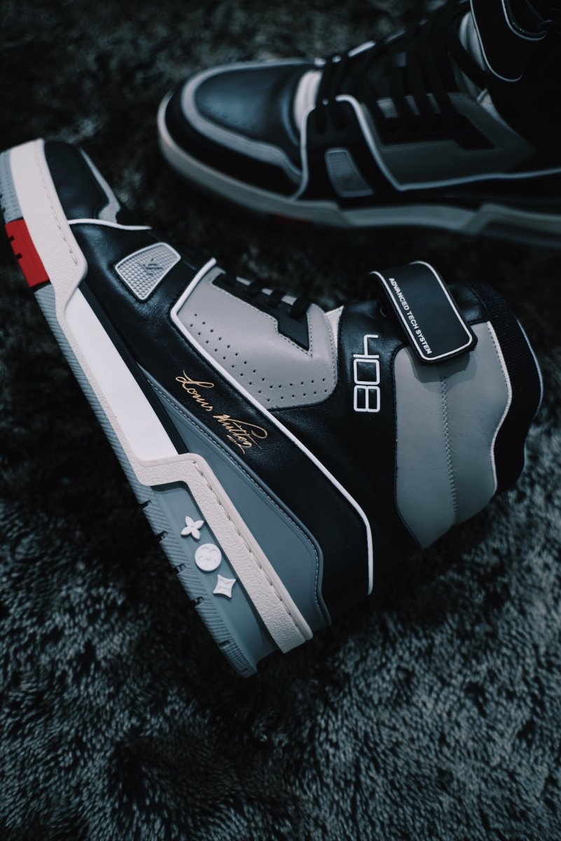 Louis Vuitton LV Trainer Sneaker Boot High Black Grey - La Familia Street Culture - Louis Vuitton - Louis Vuitton LV Trainer Sneaker Boot High Black Grey - La Familia Street Culture -