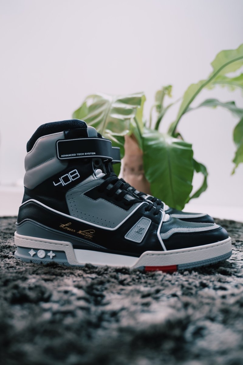 Louis Vuitton LV Trainer Sneaker Boot High Black Grey - La Familia Street Culture - Louis Vuitton - Louis Vuitton LV Trainer Sneaker Boot High Black Grey - La Familia Street Culture -