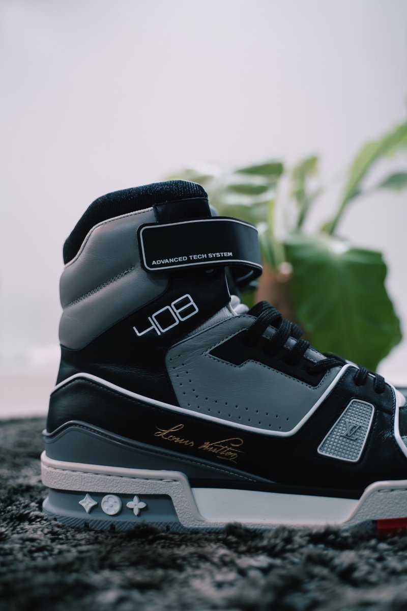 Louis Vuitton LV Trainer Sneaker Boot High Black Grey - La Familia Street Culture - Louis Vuitton - Louis Vuitton LV Trainer Sneaker Boot High Black Grey - La Familia Street Culture -