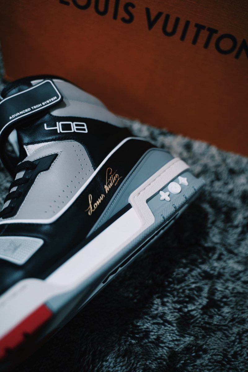 Louis Vuitton LV Trainer Sneaker Boot High Black Grey - La Familia Street Culture - Louis Vuitton - Louis Vuitton LV Trainer Sneaker Boot High Black Grey - La Familia Street Culture -