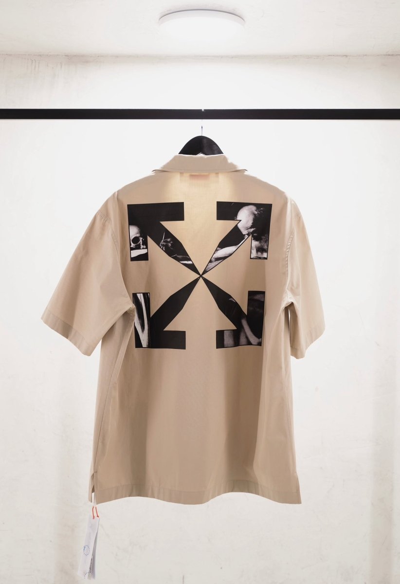 Off - White Caravag Arrow Holiday Shirt Sand Beige - La Familia Street Culture - Off - White - Off - White Caravag Arrow Holiday Shirt Sand Beige - La Familia Street Culture - Off - White Caravag Arrow Holiday Shirt Sand Beige -