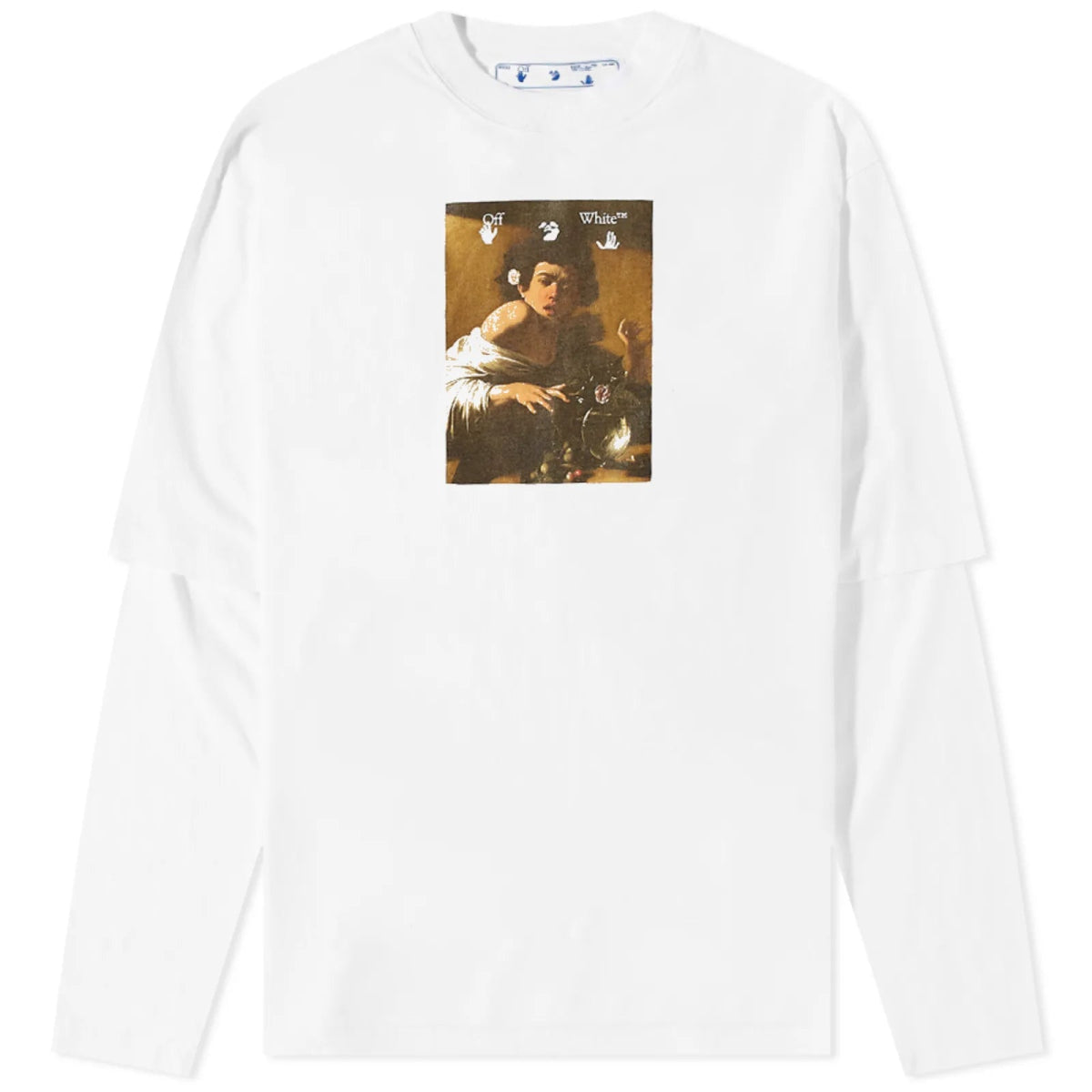 Off - White Caravaggio Boy Double Sleeve Tee White - La Familia Street Culture - Off - White - Off - White Caravaggio Boy Double Sleeve Tee White - La Familia Street Culture - Off - White Caravaggio Boy Double Sleeve Tee White -
