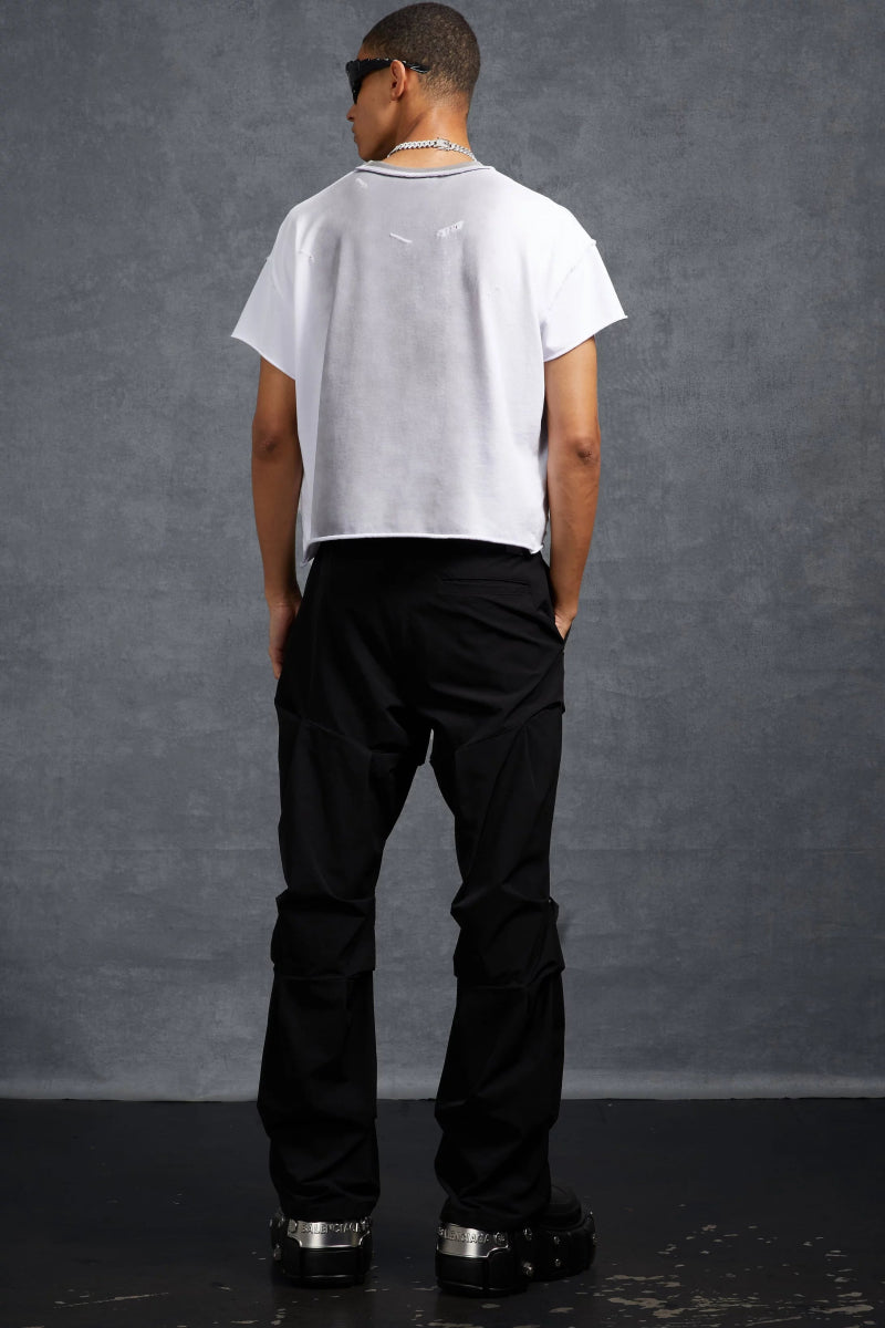 P - Star Oversized Cropped T-Shirt P - Star Print White - La Familia Street Culture - P Star - P - Star Oversized Cropped T-Shirt P - Star Print White -