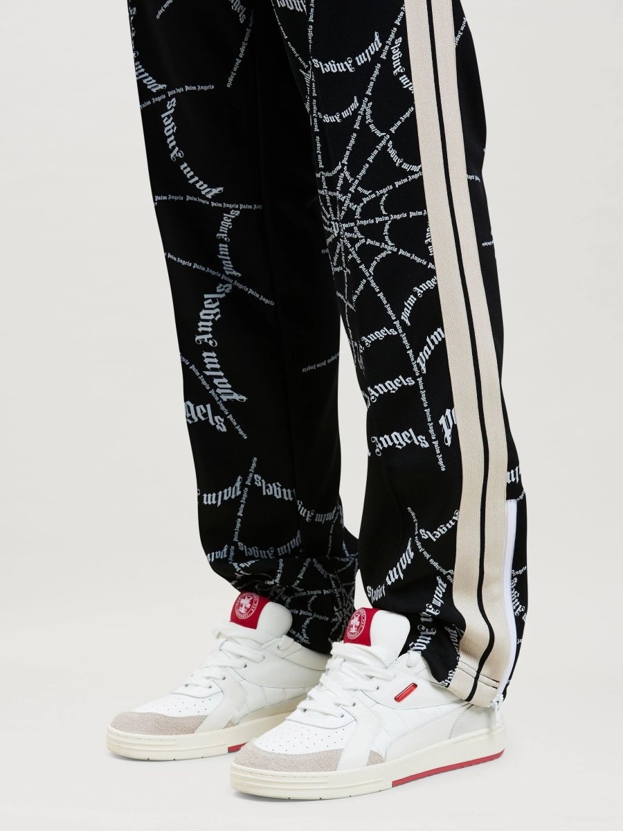 Palm Angels Black Spider Web Classic Track Pants - La Familia Street Culture - PALM ANGELS - Palm Angels Black Spider Web Classic Track Pants - La Familia Street Culture - La Familia - La Familia Sneakers - La Familia South Africa