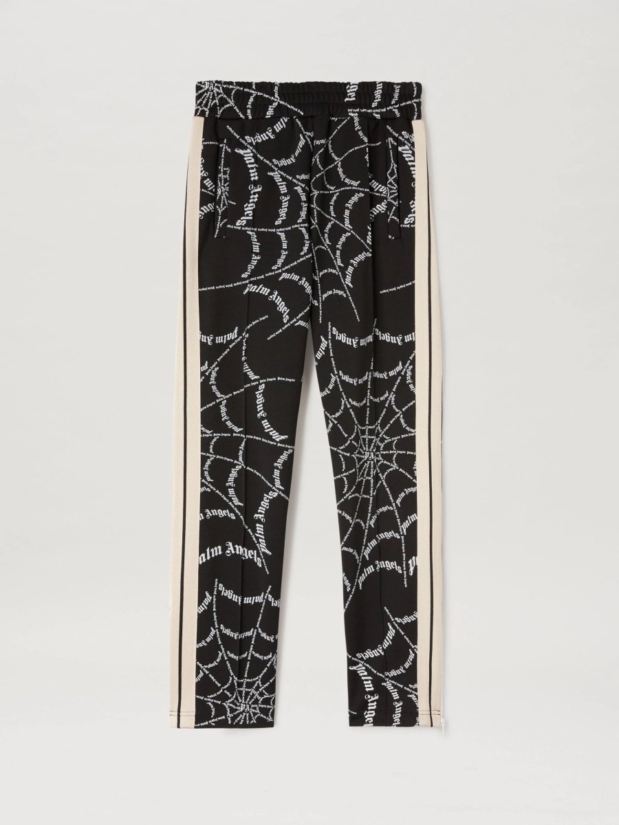 Palm Angels Black Spider Web Classic Track Pants - La Familia Street Culture - PALM ANGELS - Palm Angels Black Spider Web Classic Track Pants - La Familia Street Culture - La Familia - La Familia Sneakers - La Familia South Africa
