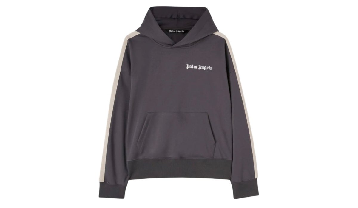 Palm Angels Classic Hoodie Dark Grey/Off White - La Familia Street Culture - PALM ANGELS - Palm Angels Classic Hoodie Dark Grey/Off White - La Familia Street Culture - Palm Angels Classic Hoodie Dark Grey/Off White -