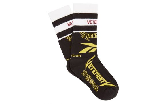 Vetements color block metal logo cotton socks, black metallic - La Familia Street Culture - Vetements - Vetements color block metal logo cotton socks, black metallic - La Familia Street Culture -
