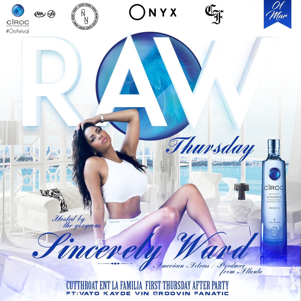 RAW Thursday flyer, Cutthroat x La Familia First Thursday after-party, 1 March 2018