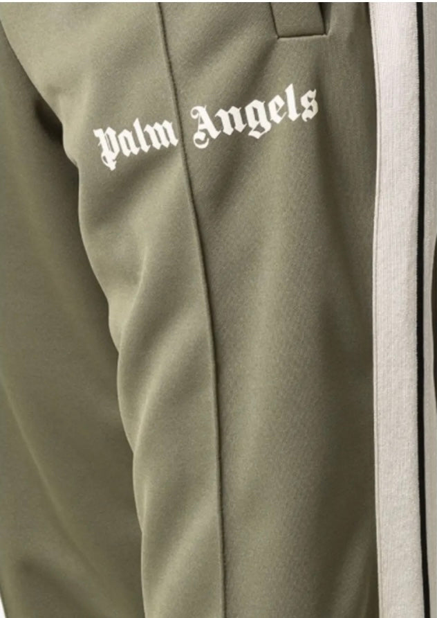 Palm Angels Military Green Polyester Classic Track Pants 465