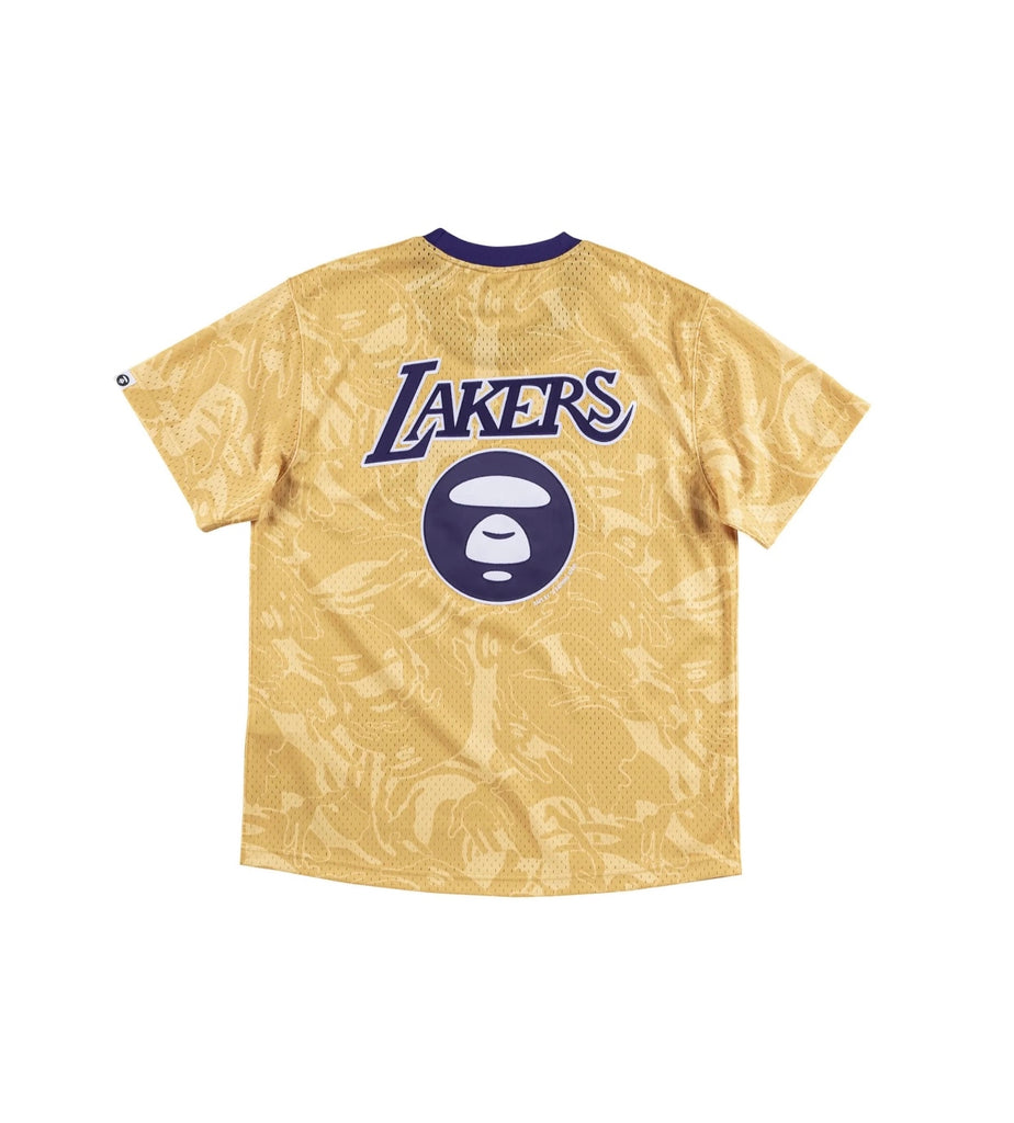 Bape x Mitchell & Ness Los Angeles Lakers BP Jersey Yellow