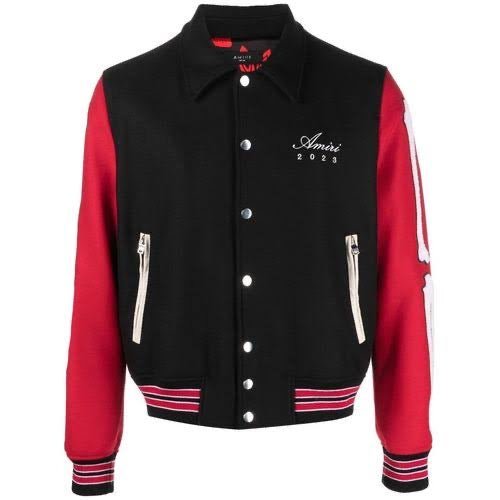 Amiri Bones Varsity Jacket - Black/ Bordeaux Red - La Familia Street Culture - Amiri - Amiri Bones Varsity Jacket - Black/ Bordeaux Red - La Familia Street Culture - Amiri Bones Varsity Jacket - Black/ Bordeaux Red - Hypebeast - La Familia