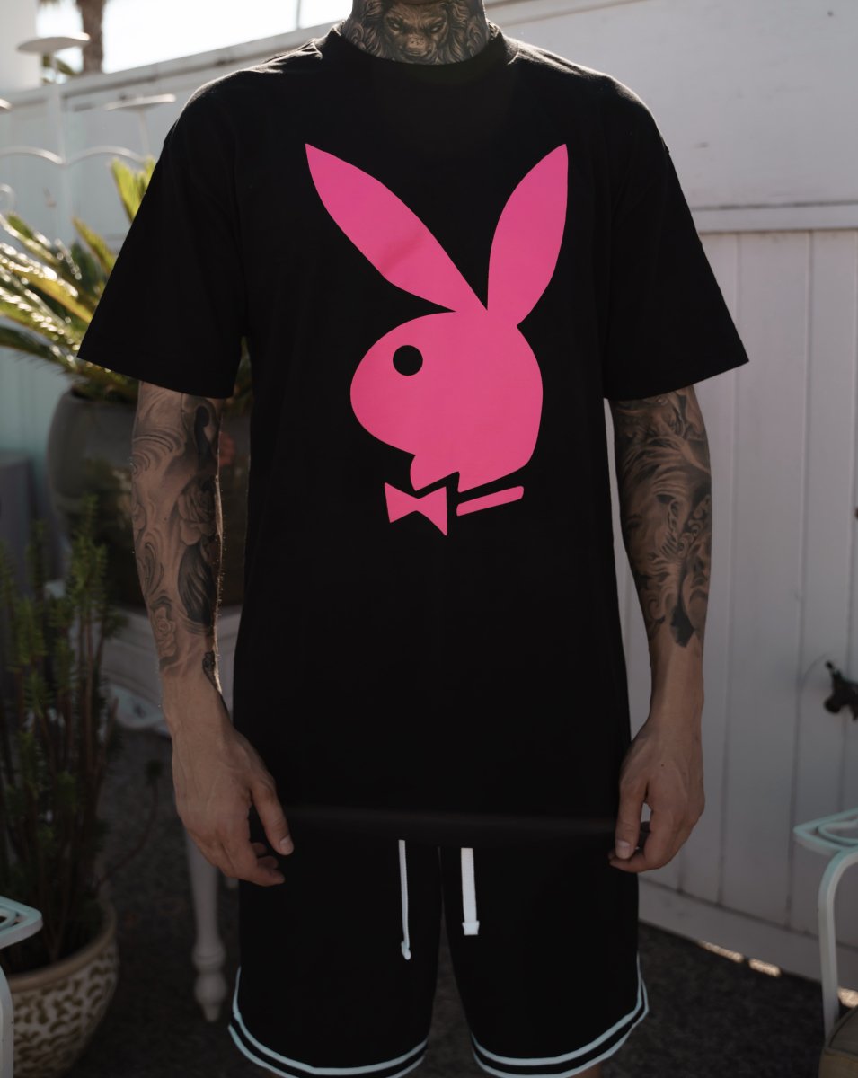 Anti Social Social Club Black Cotton PLAYBOY Logo Short Sleeve T-Shirt - La Familia Street Culture - ANTI SOCIAL SOCIAL CLUB - Anti Social Social Club Black Cotton PLAYBOY Logo Short Sleeve T-Shirt - La Familia Street Culture - Anti Social Social Club - ASSC - Hypebeast