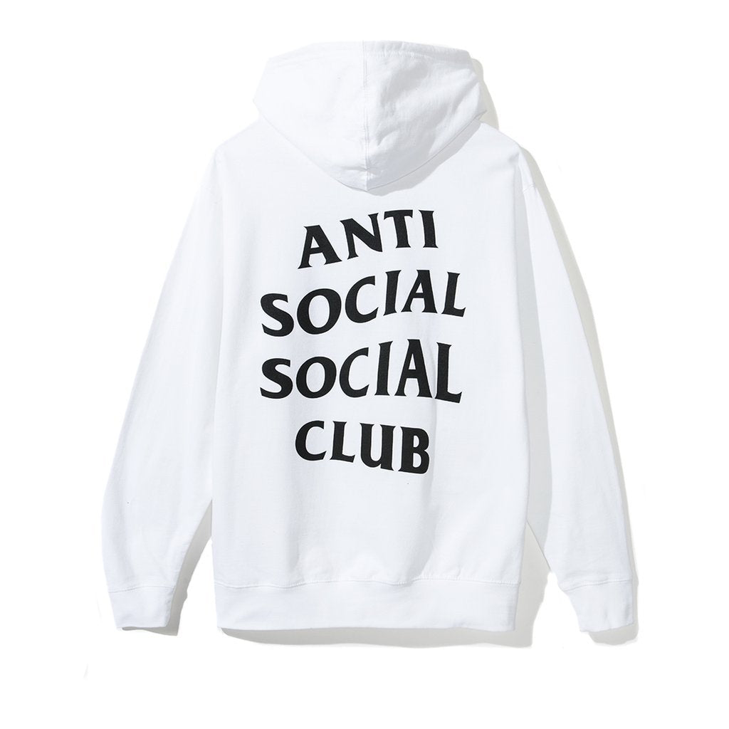 Anti Social Social Club White Cotton 'ASSC' Logo Hooded Sweatshirt - La Familia Street Culture - ANTI SOCIAL SOCIAL CLUB - Anti Social Social Club White Cotton 'ASSC' Logo Hooded Sweatshirt - La Familia Street Culture - Anti Social Social Club - Apparel - ASSC