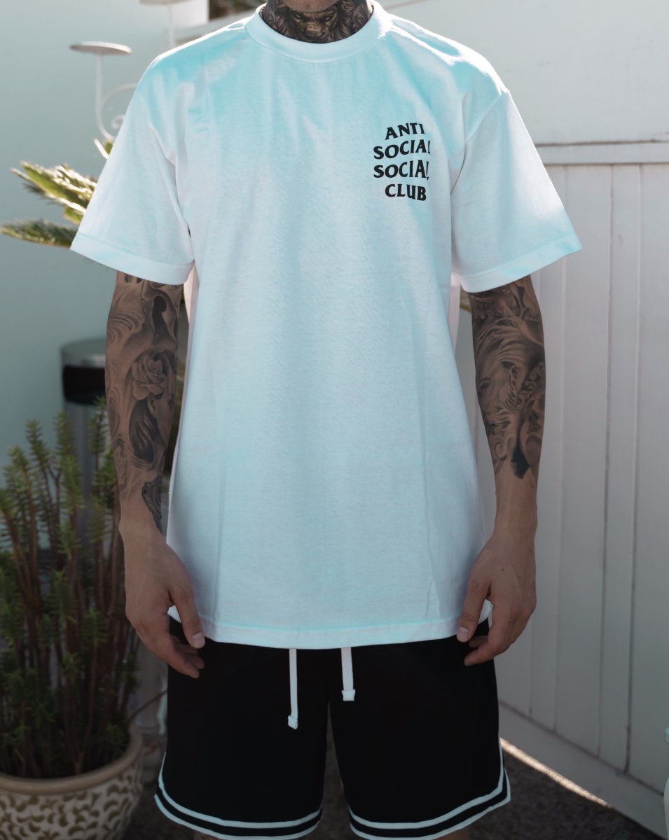 Anti Social Social Club White Cotton Cherry Blossom ASSC T-Shirt - La Familia Street Culture - ANTI SOCIAL SOCIAL CLUB - Anti Social Social Club White Cotton Cherry Blossom ASSC T-Shirt - La Familia Street Culture - Anti Social Social Club - ASSC - Cherry Blossom
