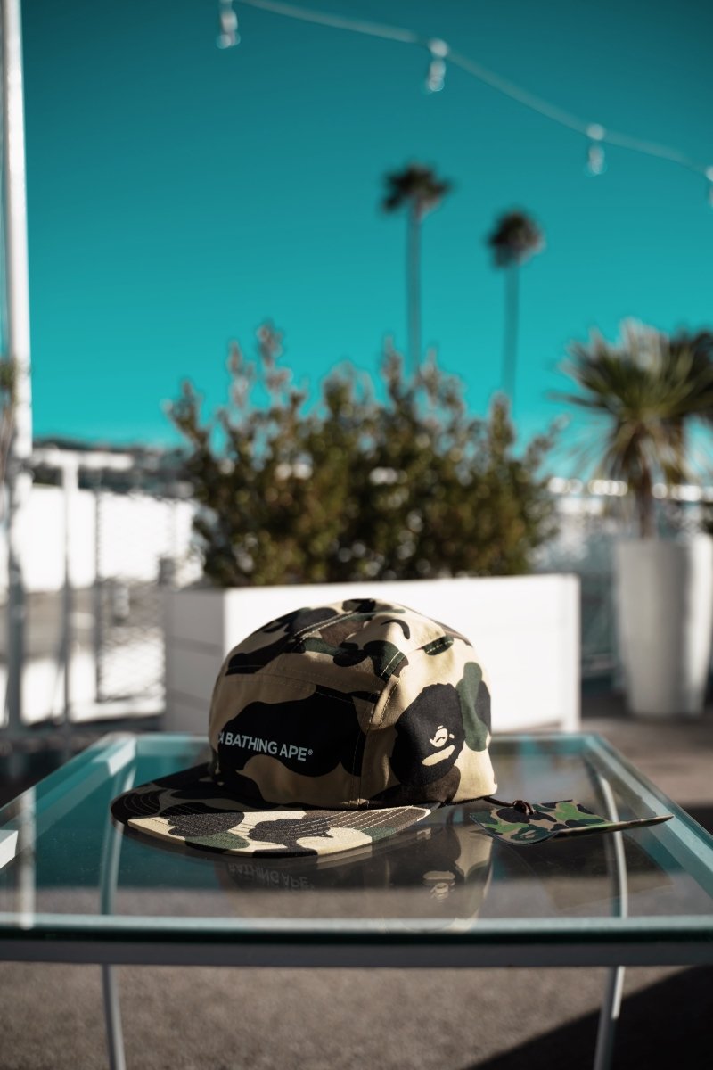Bape 1st Camo jet cap, yellow - La Familia Street Culture - BAPE - Bape 1st Camo jet cap, yellow - La Familia Street Culture - 5 panel cap - A bathing ape - Bape