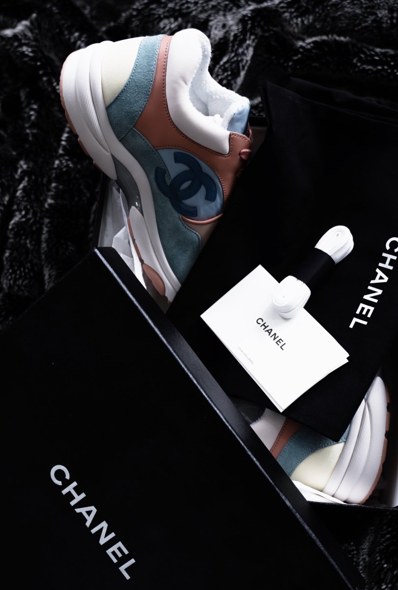 Chanel Trainers "Coral/Blue" - La Familia Street Culture - Chanel - Chanel Trainers "Coral/Blue" - La Familia Street Culture - chanel - coral - hype beast