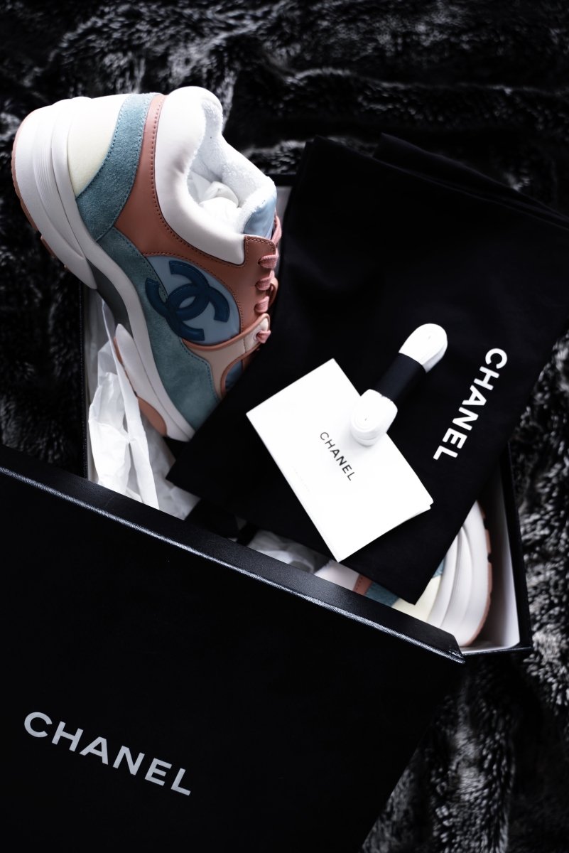 Chanel Trainers "Coral/Blue" - La Familia Street Culture - Chanel - Chanel Trainers "Coral/Blue" - La Familia Street Culture - chanel - coral - hype beast