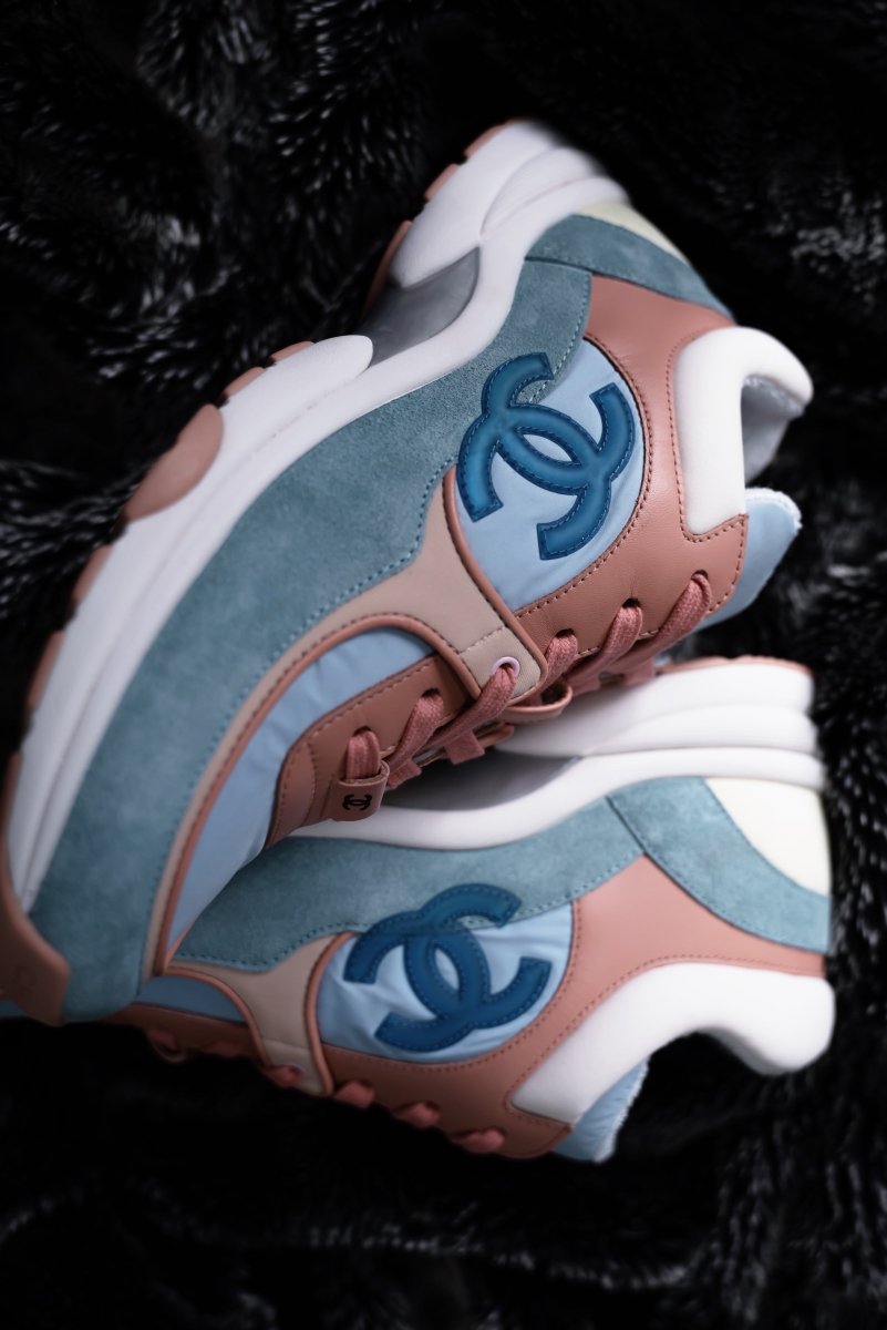 Chanel Trainers "Coral/Blue" - La Familia Street Culture - Chanel - Chanel Trainers "Coral/Blue" - La Familia Street Culture - chanel - coral - hype beast