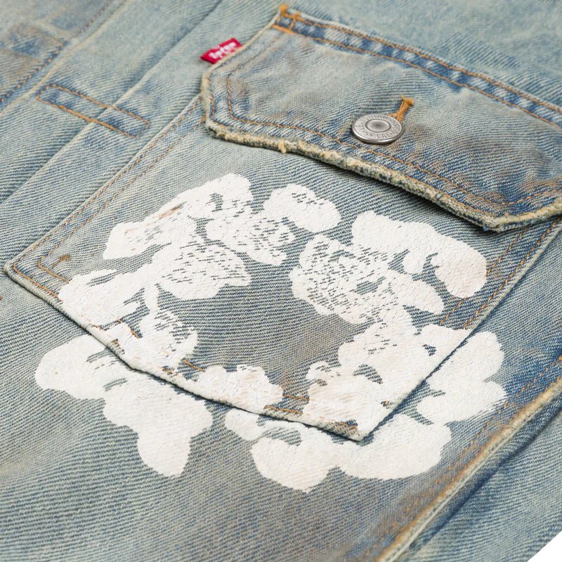 Denim Tears Dirty Wash Wreath Type 2 Light Wash - La Familia Street Culture - Denim Tears - Denim Tears Dirty Wash Wreath Type 2 Light Wash - Denim Tears Dirty Wash Wreath Type 2 Light Wash - 