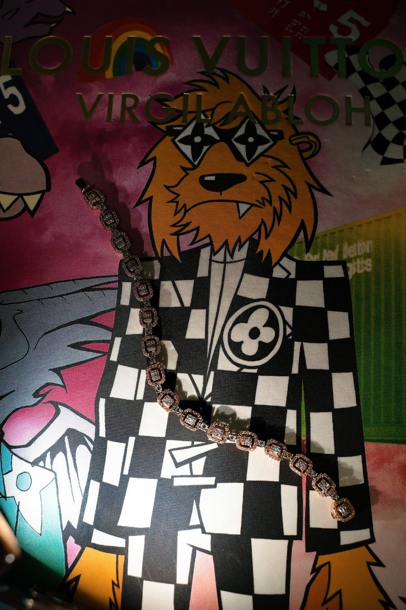 Diamond Baguette Bracelet 10k Rose Gold - La Familia Street Culture - Ice Gallery - Diamond Baguette Bracelet 10k Rose Gold - Diamond Baguette Bracelet 10k Rose Gold - 