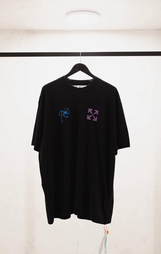 Off White Blue 90’s Liquid Oversized T-shirt Black/Multi
