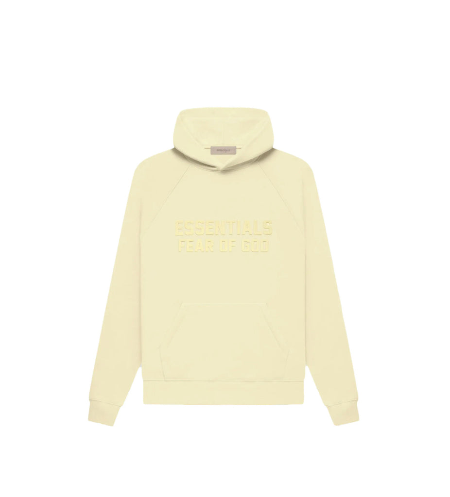 Fear Of God Essentials relaxed logo popover hoody- canary - La Familia Street Culture