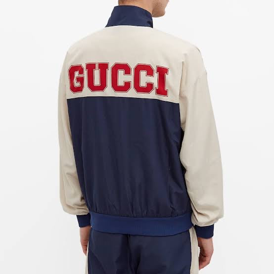 Gucci GG Logo Track Jacket Navy - La Familia Street Culture