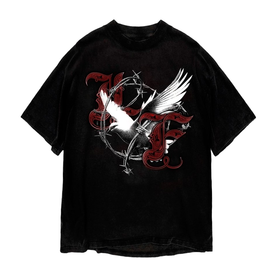 La Familia C/O Protect The Family Dove Tee Black/Tuscan Red