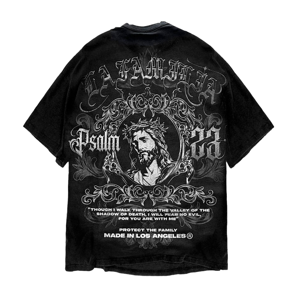 La Familia C/O Protect The Family “Jesus” Tee Vintage Black