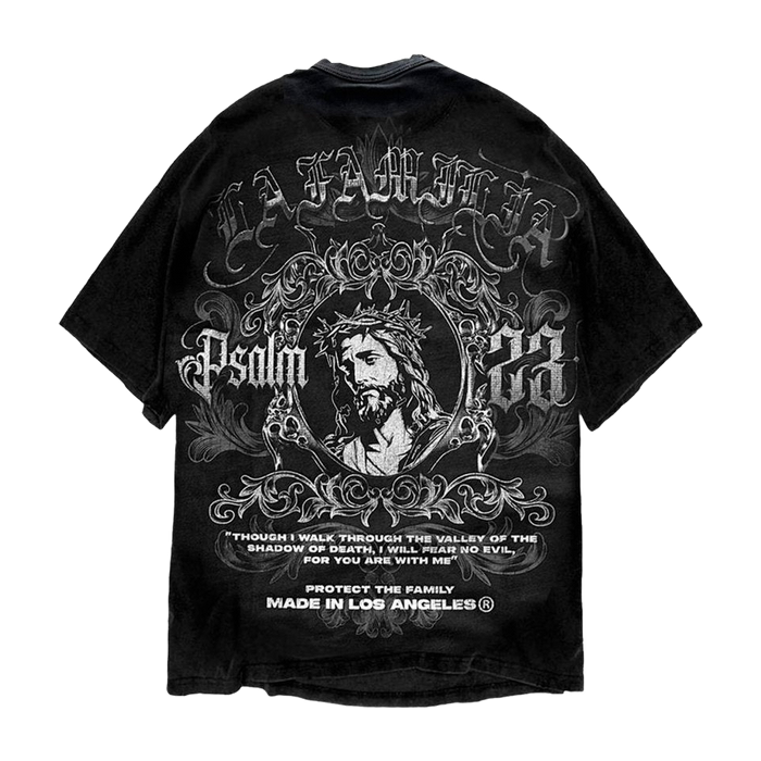 La Familia C/O Protect The Family “Jesus” Tee Vintage Black