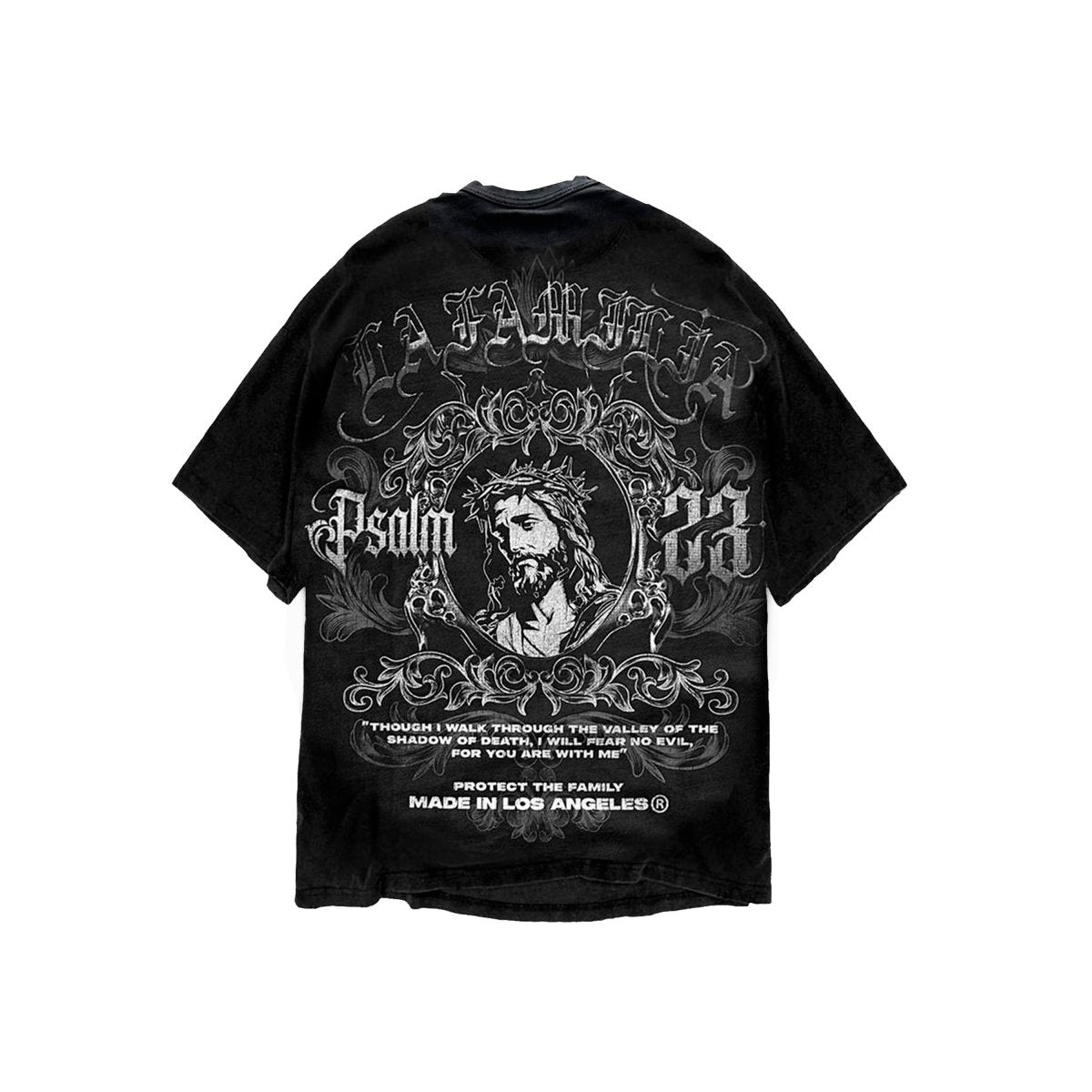 La Familia C/O Protect The Family “Jesus” Tee Vintage Black - La Familia Street Culture - La Familia Street Culture - 2024 - Apparel - Cape Town