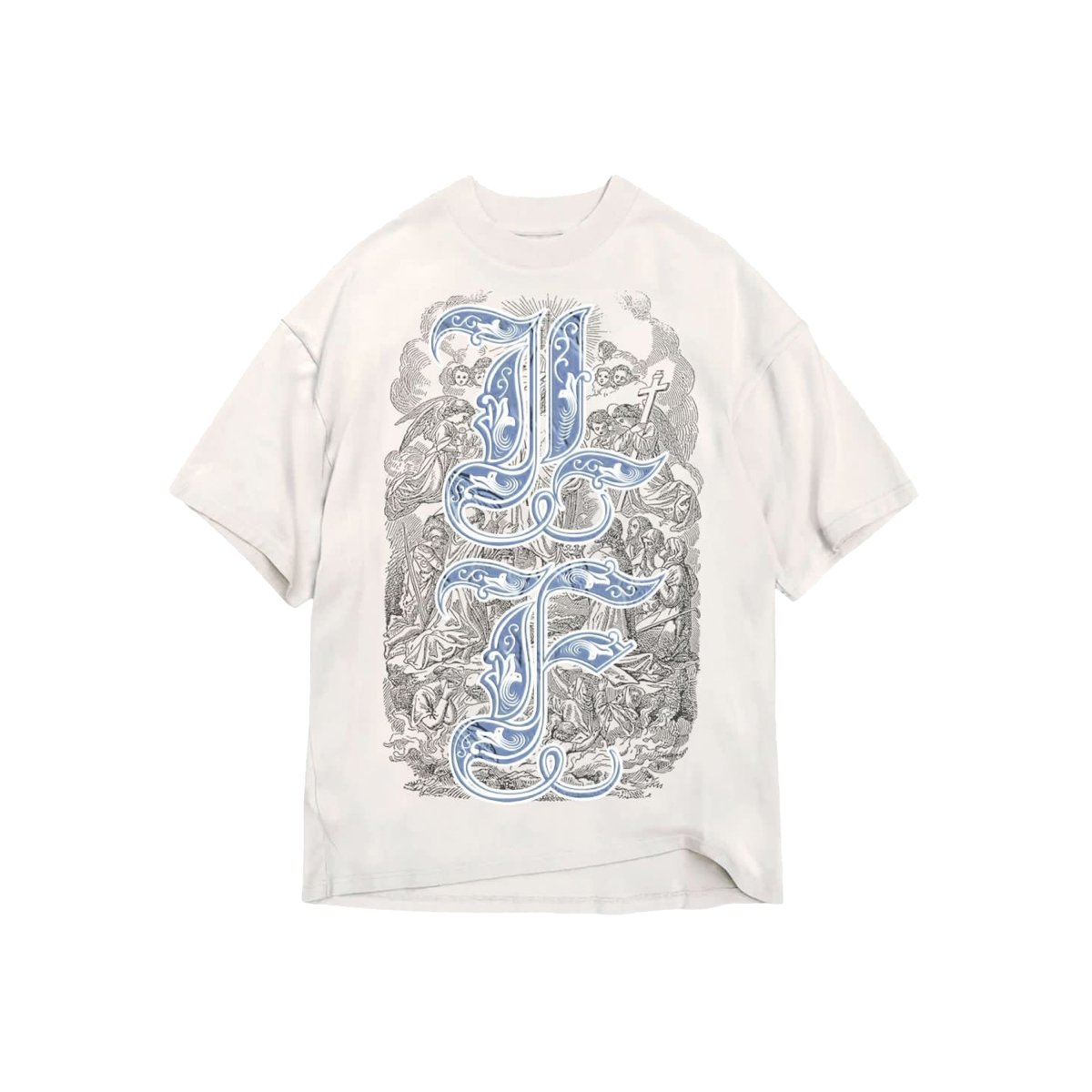 La Familia C/O Protect The Family “LF Angels” Tee Vintage White/Blue - La Familia Street Culture - La Familia Street Culture - Apparel - Hype - hype beast