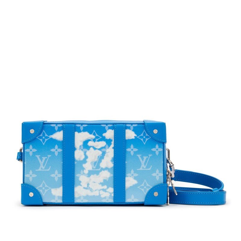 Louis Vuitton Virgil Abloh Blue Monogram Clouds Coated Canvas Soft Trunk Wallet Silver Hardware, 2020 - La Familia Street Culture - Louis Vuitton - 2020 - Collab - collaboration
