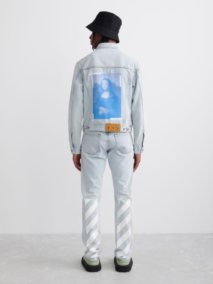 Off - White Diag Tab Slim Jeans Bleached Blue Denim - La Familia Street Culture - Off - White - Off - White Diag Tab Slim Jeans Bleached Blue Denim - 