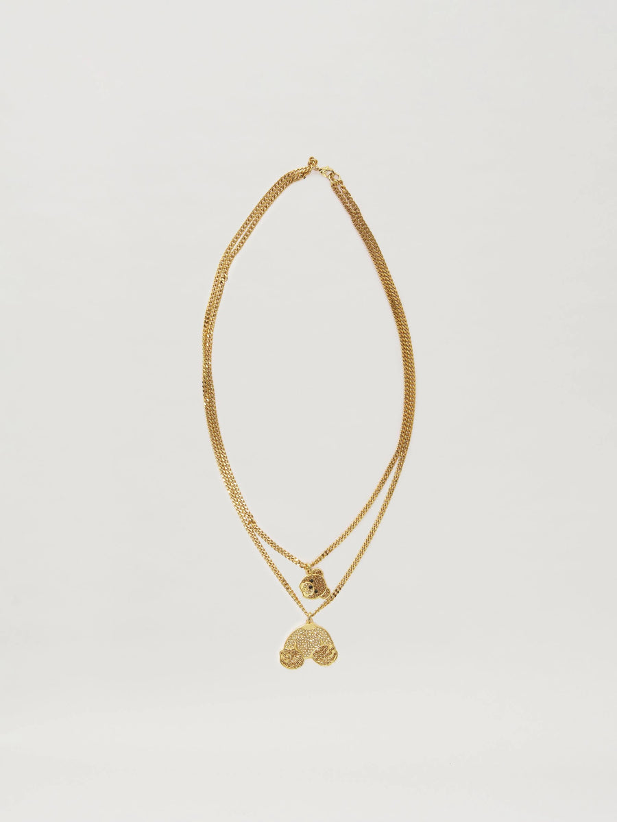 Palm Angels Bear Necklace Gold Gold - La Familia Street Culture - PALM ANGELS