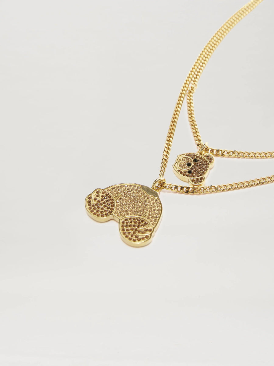 Palm Angels Bear Necklace Gold Gold - La Familia Street Culture - PALM ANGELS