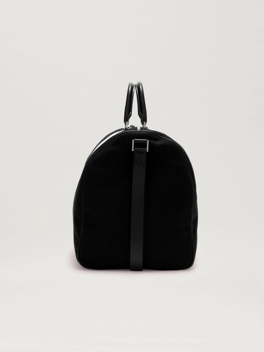 Palm Angels Black Cotton Venice Track Travel Duffel Bag - La Familia Street Culture - PALM ANGELS - Palm Angels Black Cotton Venice Track Travel Duffel Bag - La Familia Street Culture - La Familia - La Familia Sneakers - La Familia South Africa
