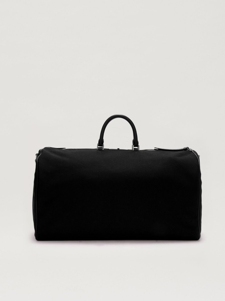 Palm Angels Black Cotton Venice Track Travel Duffel Bag - La Familia Street Culture - PALM ANGELS - Palm Angels Black Cotton Venice Track Travel Duffel Bag - La Familia Street Culture - La Familia - La Familia Sneakers - La Familia South Africa