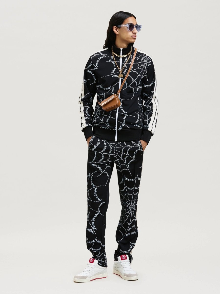 Palm Angels Black Spider Web Classic Jacket - La Familia Street Culture - PALM ANGELS - Palm Angels Black Spider Web Classic Jacket - La Familia Street Culture - La Familia - La Familia Sneakers - La Familia South Africa
