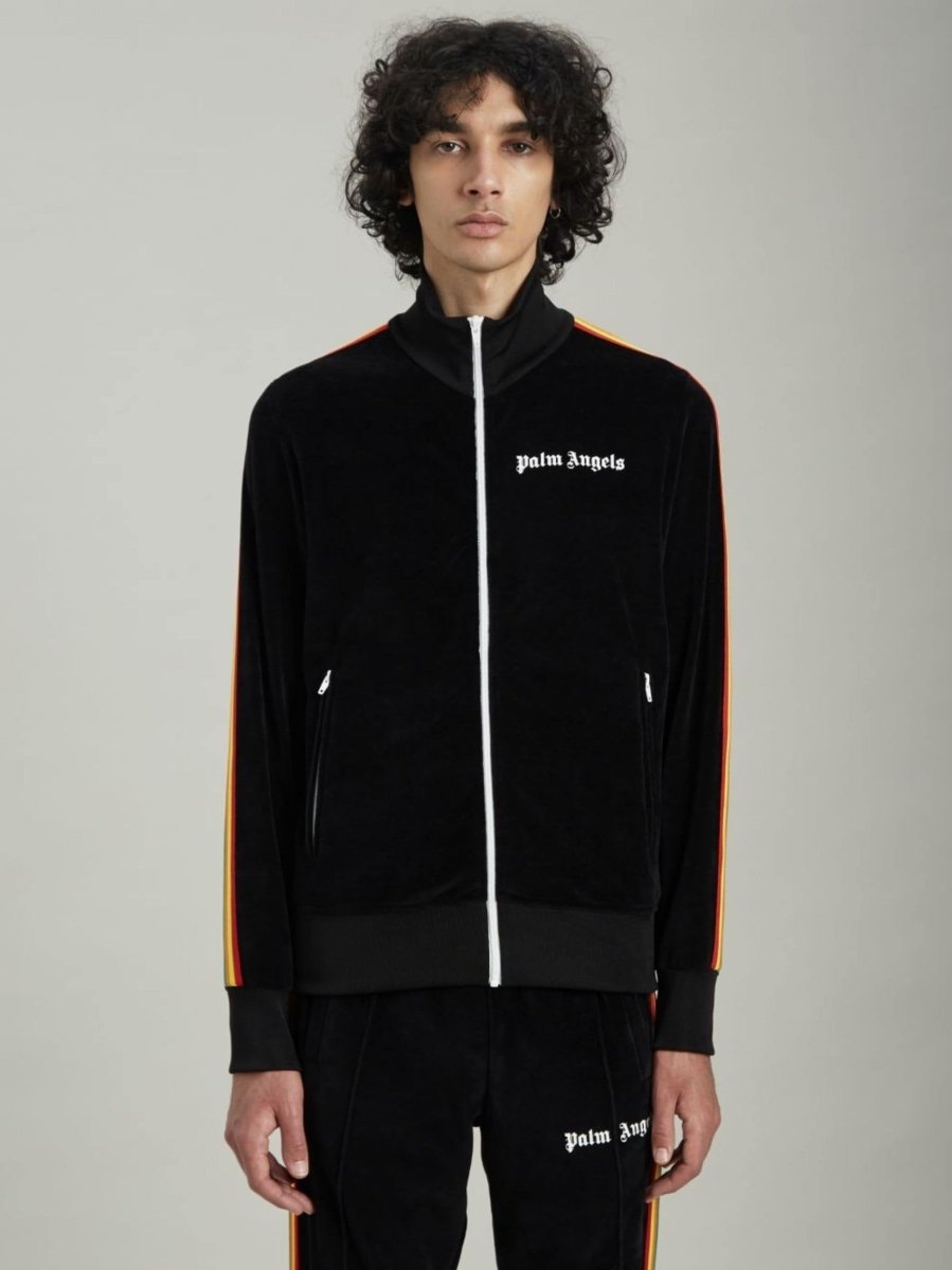 Palm Angels Rainbow Track Jacket Black Multicolour - La Familia Street Culture - PALM ANGELS - Palm Angels Rainbow Track Jacket Black Multicolour - La Familia Street Culture - Palm Angels Rainbow Track Jacket Black Multicolour - 