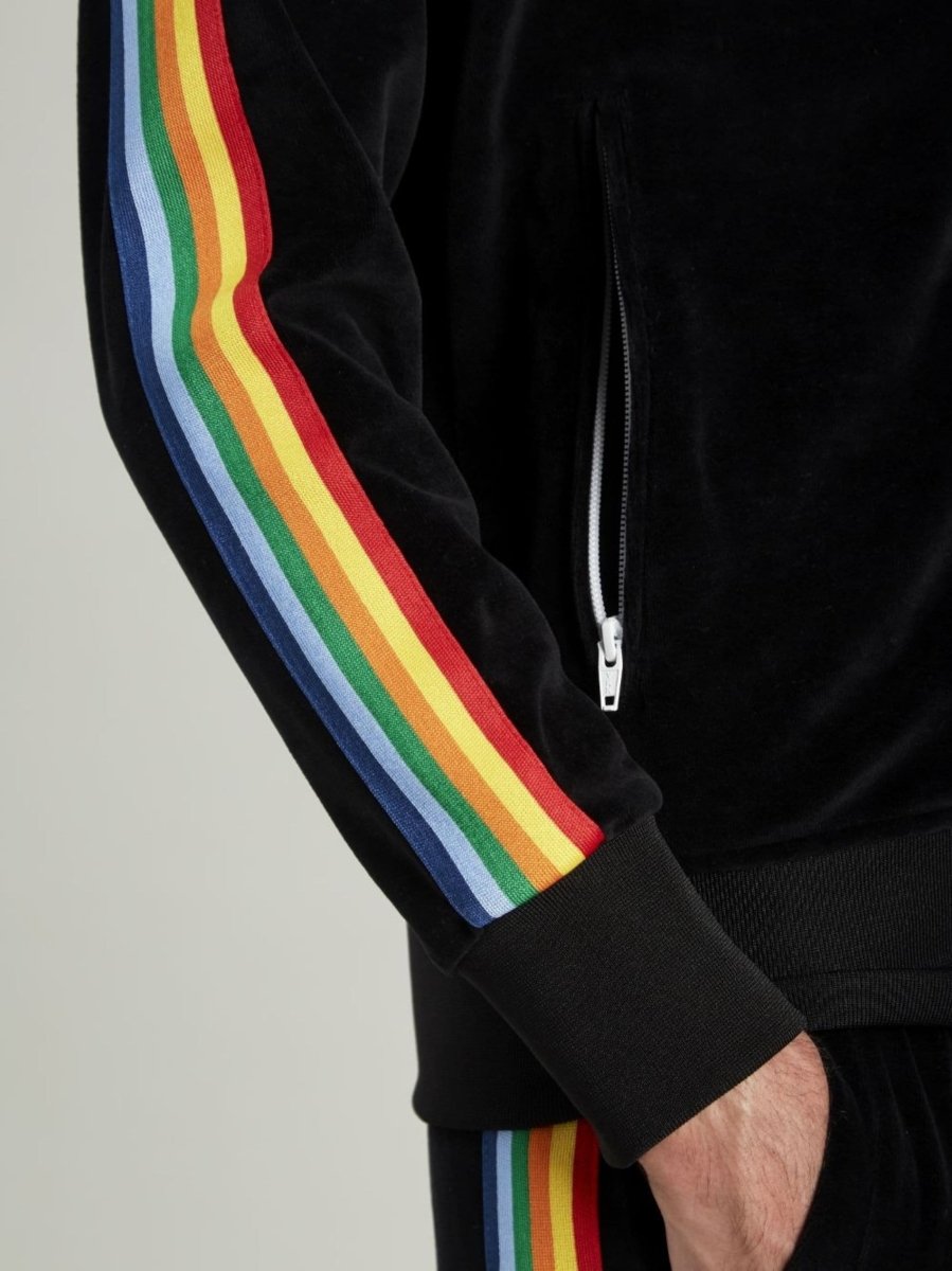 Palm Angels Rainbow Track Jacket Black Multicolour - La Familia Street Culture - PALM ANGELS - Palm Angels Rainbow Track Jacket Black Multicolour - La Familia Street Culture - Palm Angels Rainbow Track Jacket Black Multicolour - 