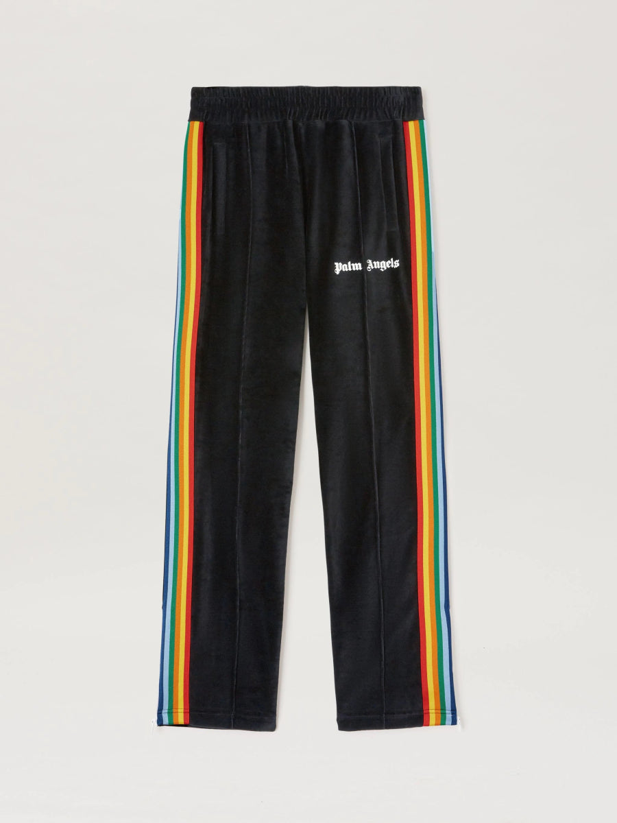 Palm Angels Rainbow Track Pants Black Multicolour - La Familia Street Culture - PALM ANGELS