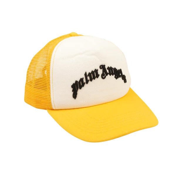 Palm Angels Yellow Cotton Mesh Back Logo Cap - La Familia Street Culture - PALM ANGELS - Palm Angels Yellow Cotton Mesh Back Logo Cap - La Familia Street Culture - Apparel - Hype - hype beast