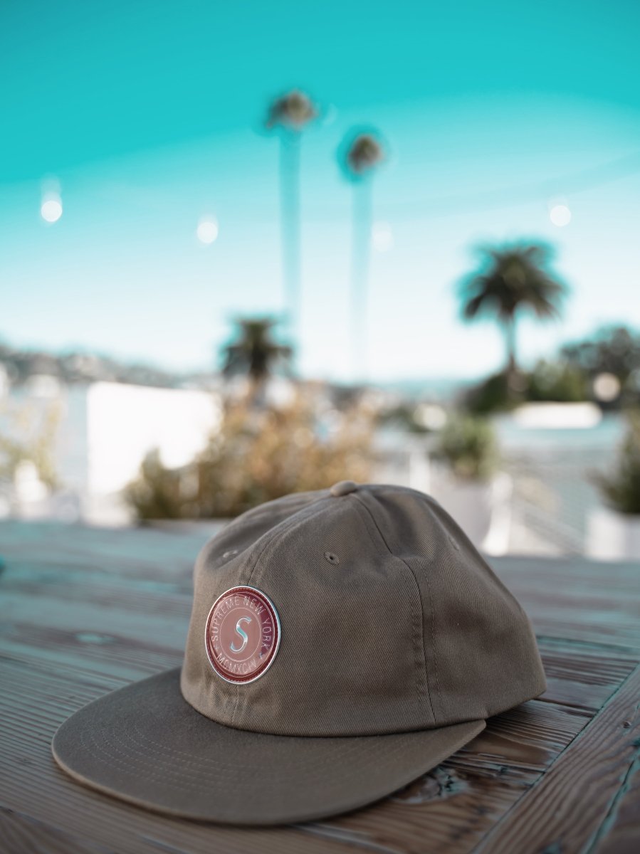 Supreme Chino twill gel S logo cap, tan - La Familia Street Culture - SUPREME - Supreme Chino twill gel S logo cap, tan - La Familia Street Culture - 