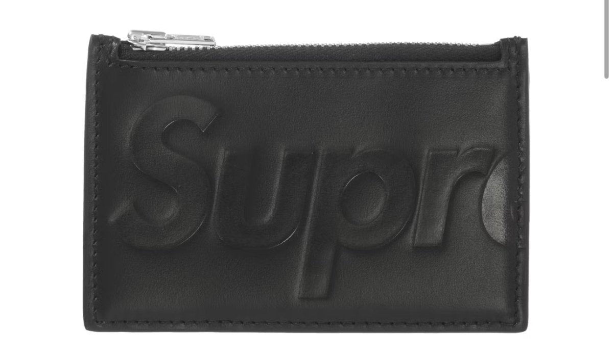 Supreme Leather Zip Card Holder Black - La Familia Street Culture - SUPREME - Supreme Leather Zip Card Holder Black - Supreme Leather Zip Card Holder Black - 